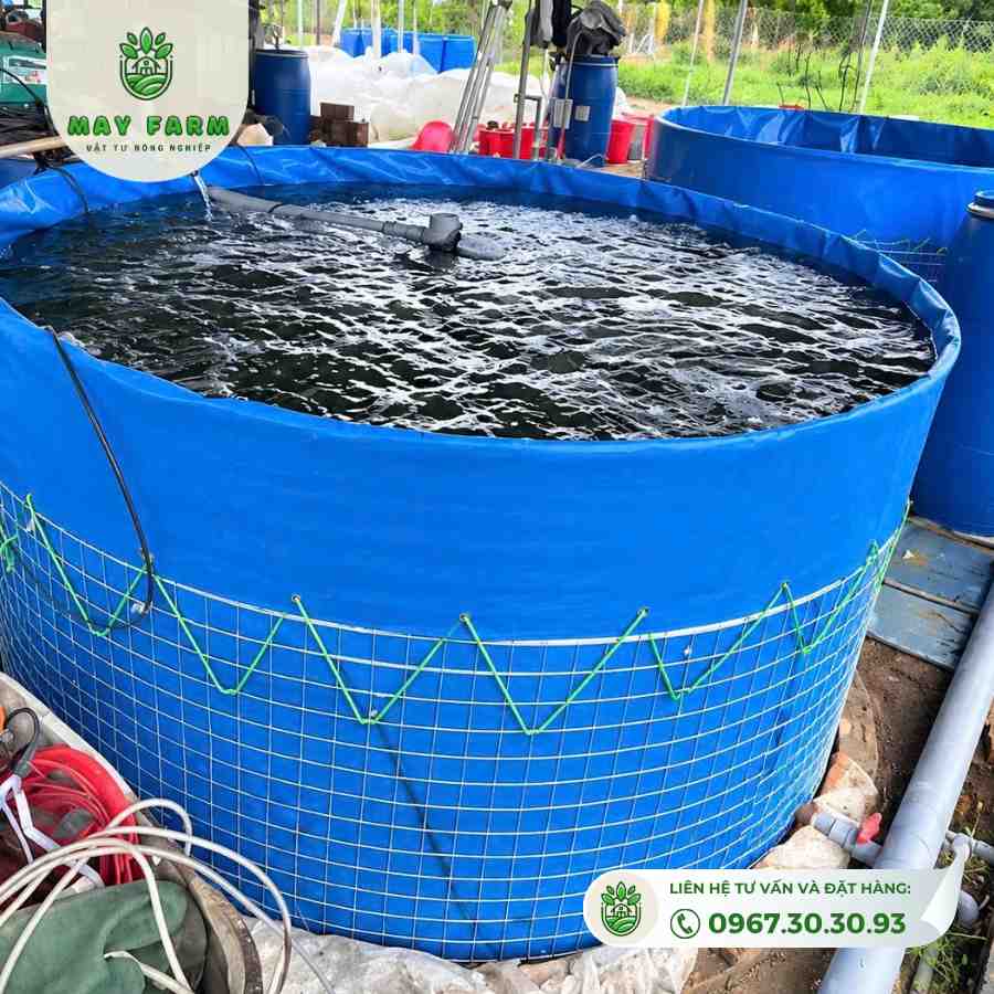 Bể bạt tròn hdpe 0,75mm, Màu đen xanh - Đủ kích thước, Gia công theo yêu cầu ship toàn quốc - Ảnh 5