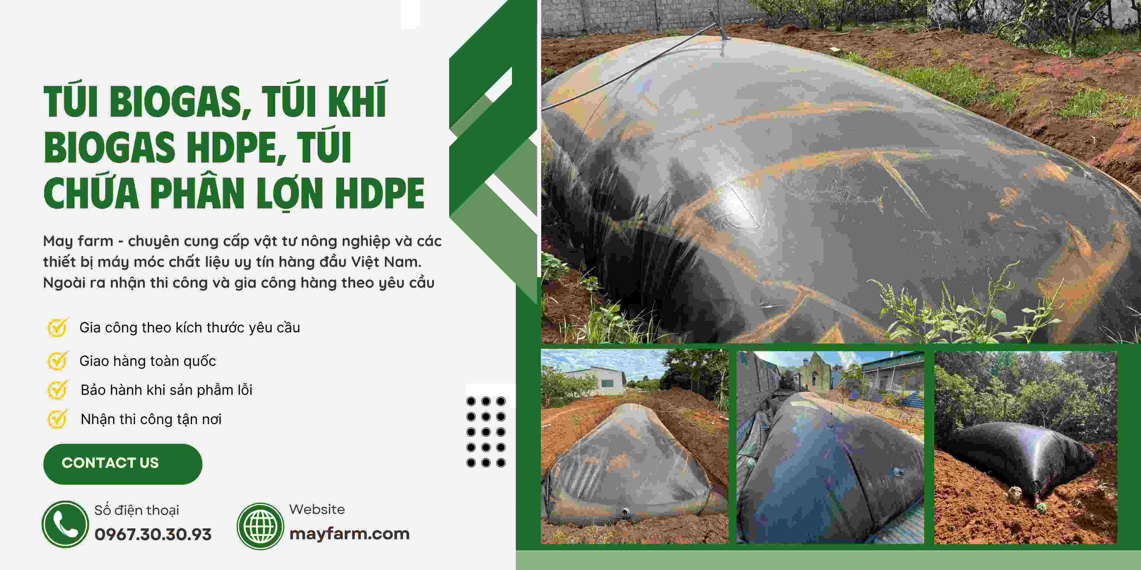 bìa - Túi biogas, Túi khí biogas hdpe, Túi chứa phân lợn hdpe
