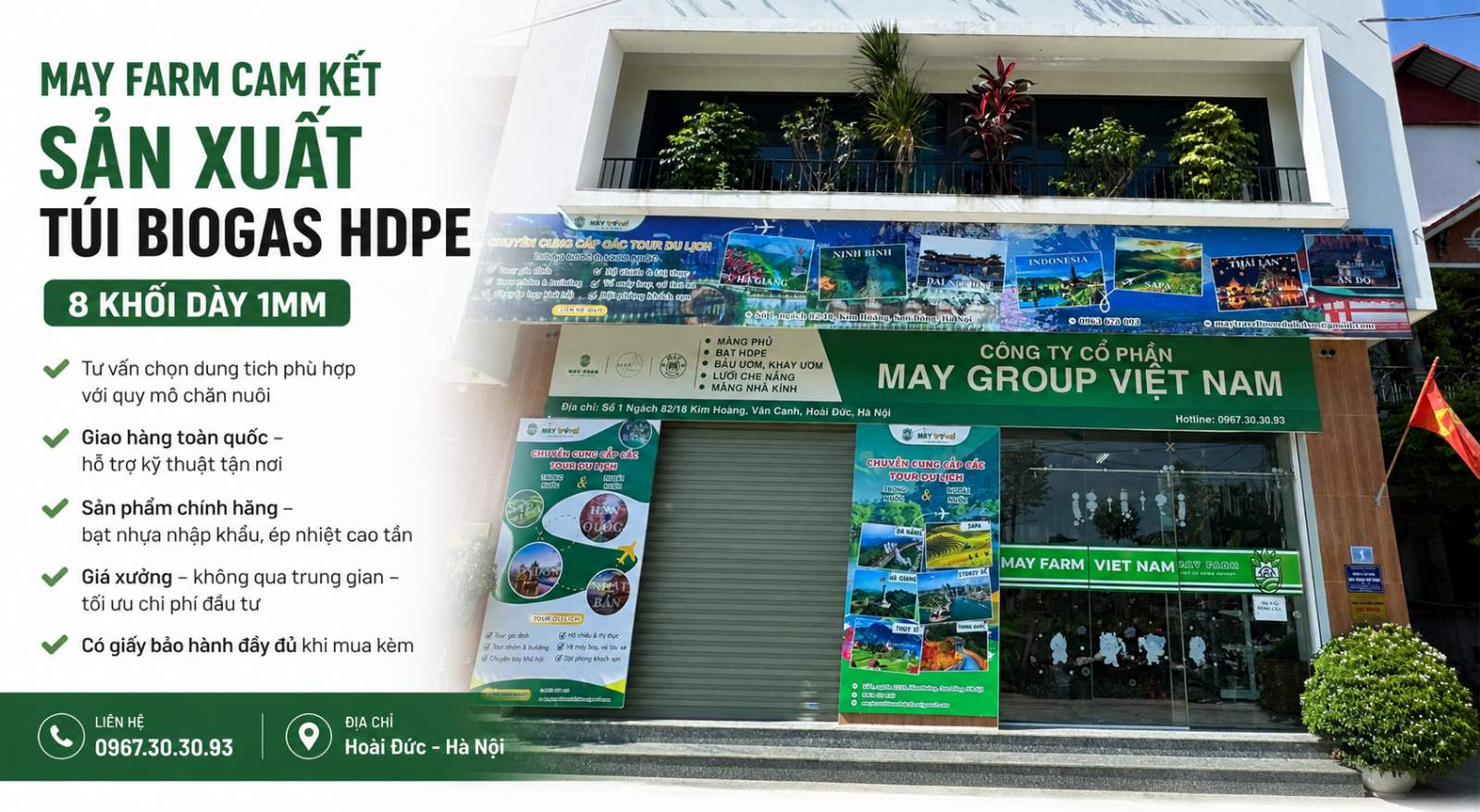 may farm -  túi biogas HDPE 8 khối dày 1mm 