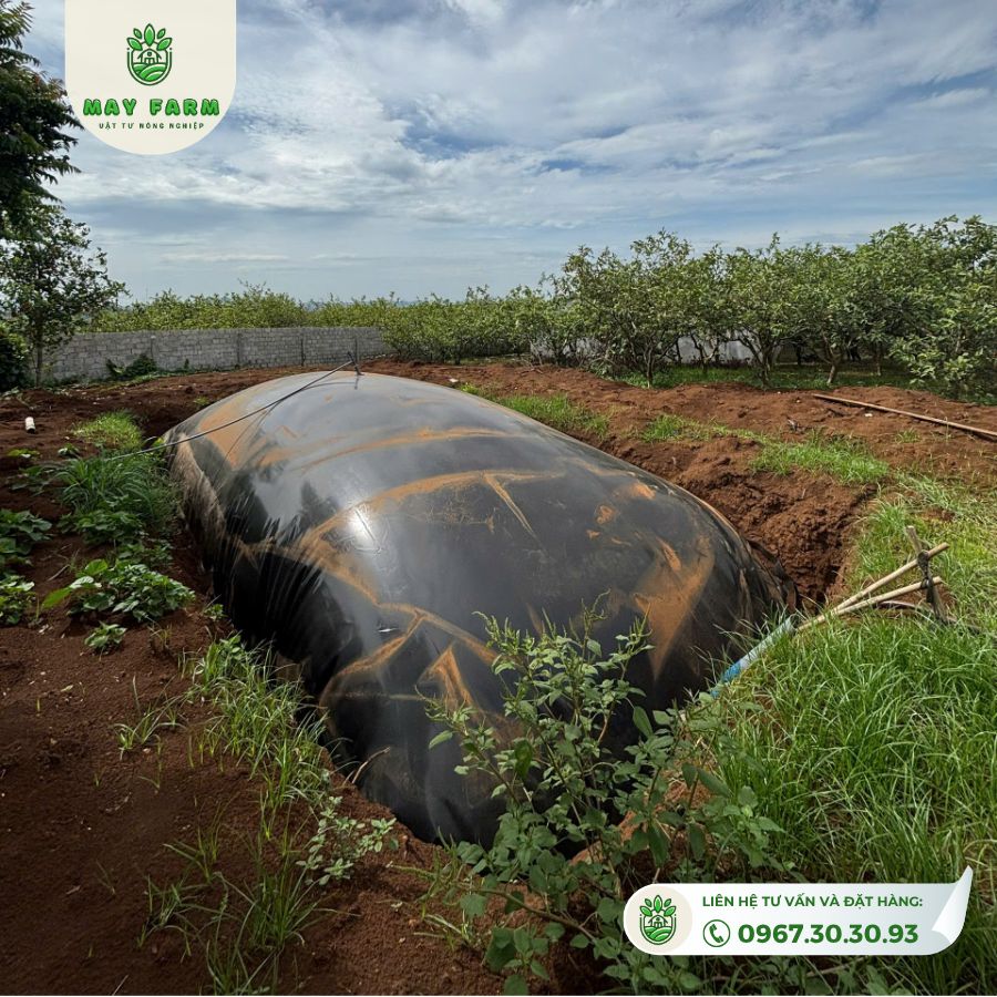 Túi Biogas hdpe 6 khối dày 1mm xử lý chất thải gà,lợn, vịt, Gia công theo yêu cầu - Ảnh 3