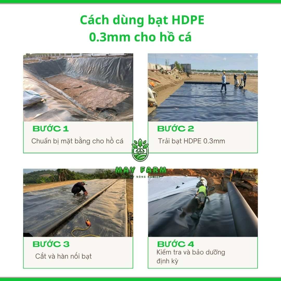 Cách dùng bạt HDPE 0.3mm cho hồ cá