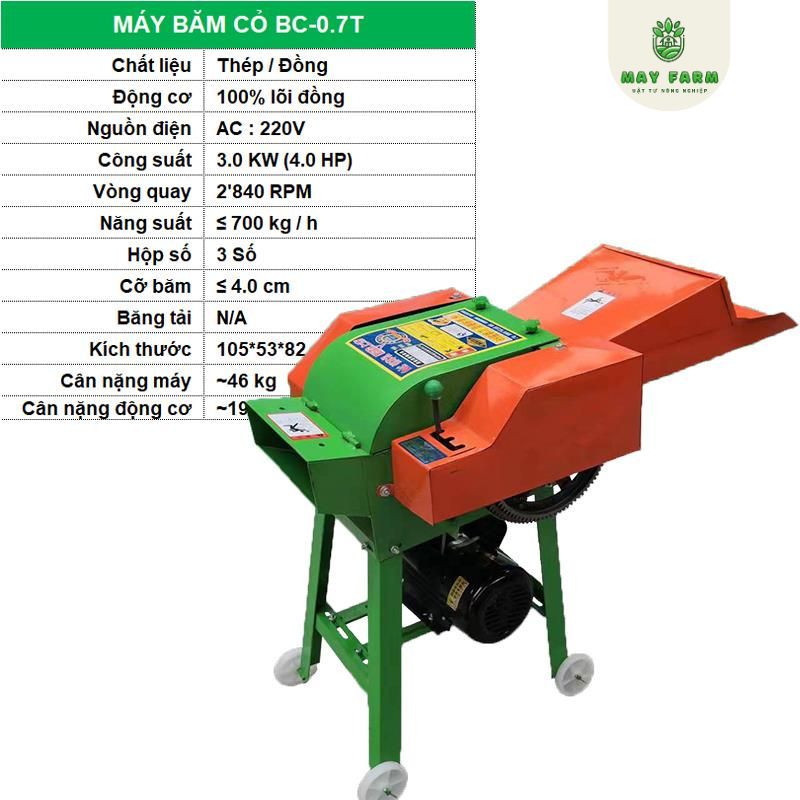 Máy băm ngô cỏ voi BC-0.7T, máy băm thức ăn cho gia súc - Ảnh 3