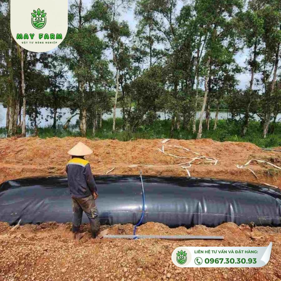 Túi Biogas HDPE 10 khối dày 1mm xử lý chất thải gà,lợn, vịt, Gia công theo yêu cầu - Ảnh 10