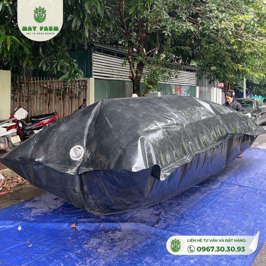 Túi Biogas HDPE 10 khối dày 1mm xử lý chất thải gà,lợn, vịt, Gia công theo yêu cầu - Ảnh 3