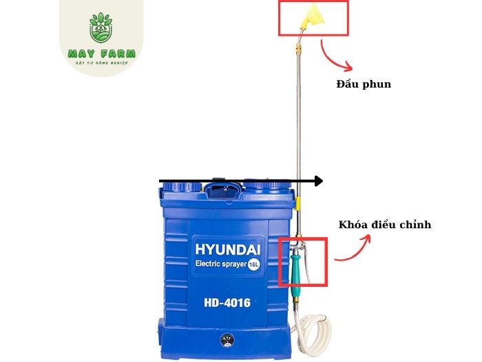 Bình xịt điện hyundai hd - 4016 chính hãng - Ảnh 6