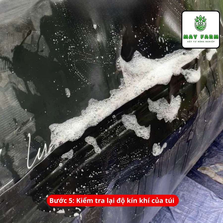Kiểm tra độ kín khí - lắp đặt túi biogas HDPE 10 khối