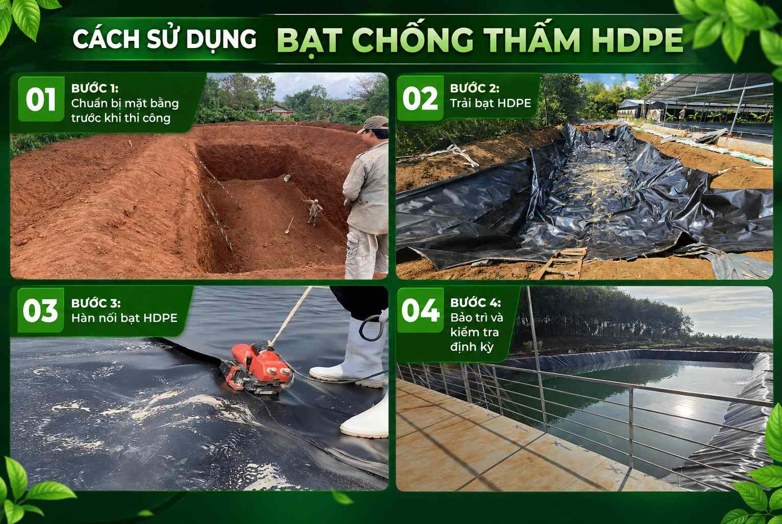 Cách sử dụng bạt chống thấm HDPE