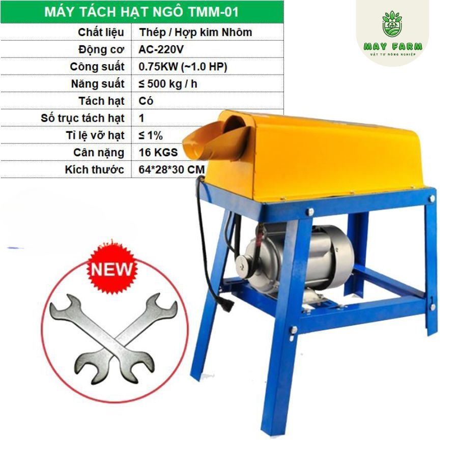Máy tuốt ngô TMM-01, Máy tách hạt bắp mini 1 cửa - Ảnh 5