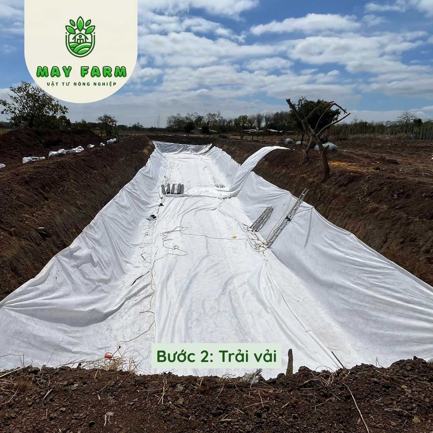 b2 - Vải địa kỹ thuật lót hồ màu trắng 