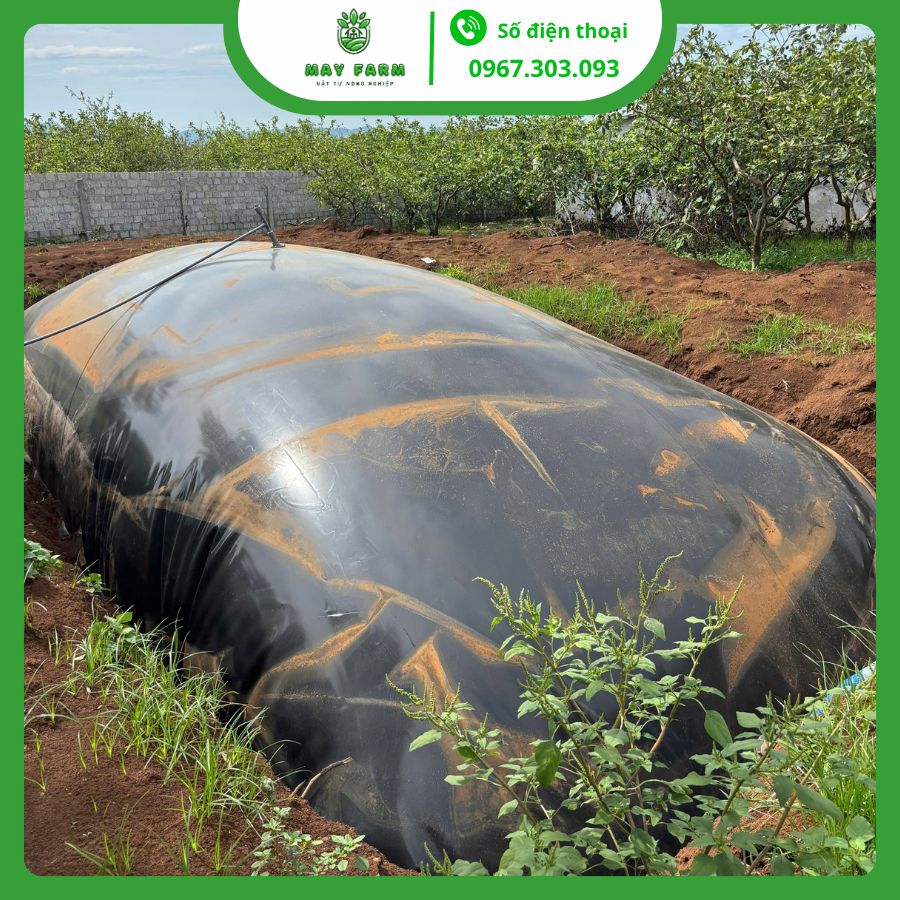 Túi Biogas HDPE 12 khối dày 1mm xử lý chất thải 