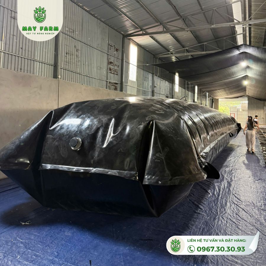Túi Biogas hdpe 8 khối dày 1mm xử lý chất thải gà,lợn, vịt, Gia công theo yêu cầu - Ảnh 2
