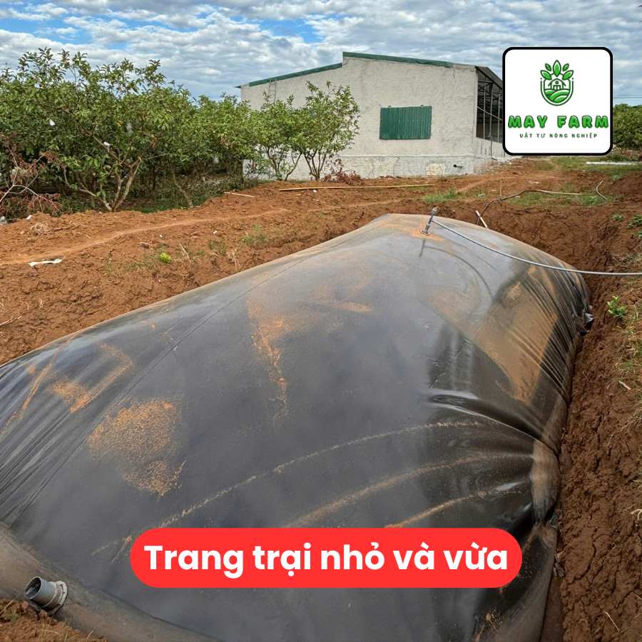 Túi biogas vừa và nhỏ - Túi biogas từ 6 khối - 400 khối dày 1mm