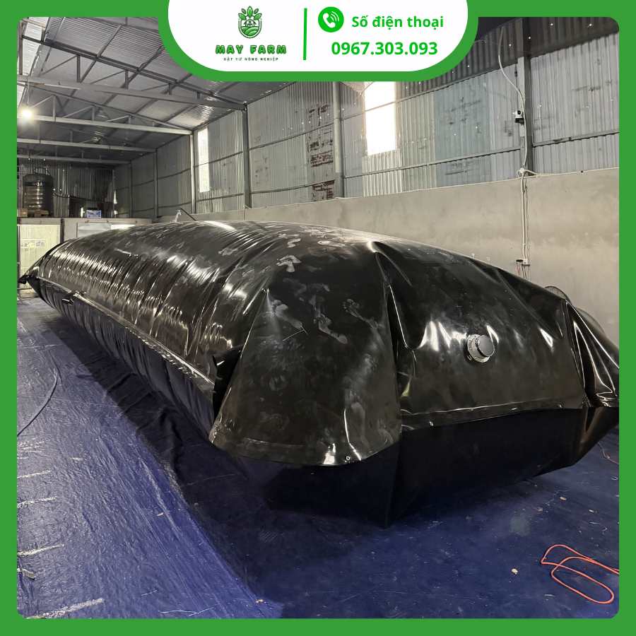 Túi Biogas hdpe 8 khối dày 1mm xử lý chất thải gà,lợn, vịt, Gia công theo yêu cầu