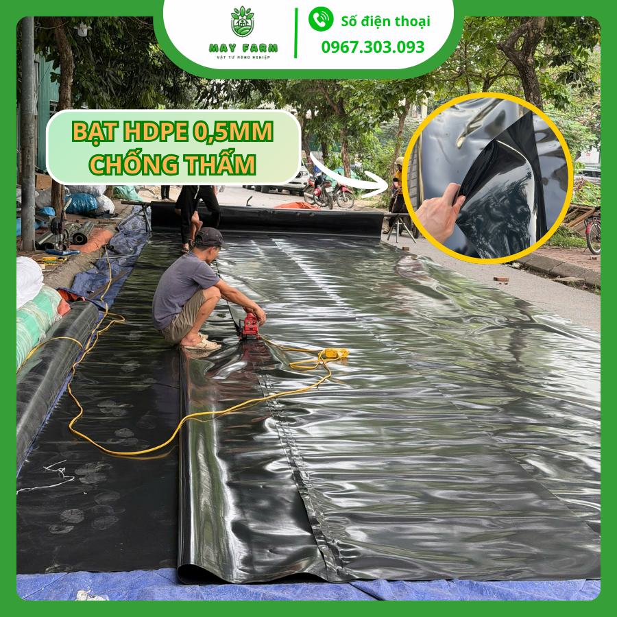 Bạt hdpe 0,5mm khổ rộng 1m đến 5m. Đủ kích thước chất lương cao