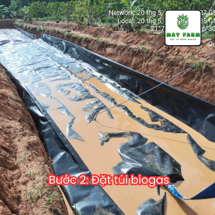 Đặt túi biogas - Các bước lắp đặt túi biogas từ 6 khối - 400 khối