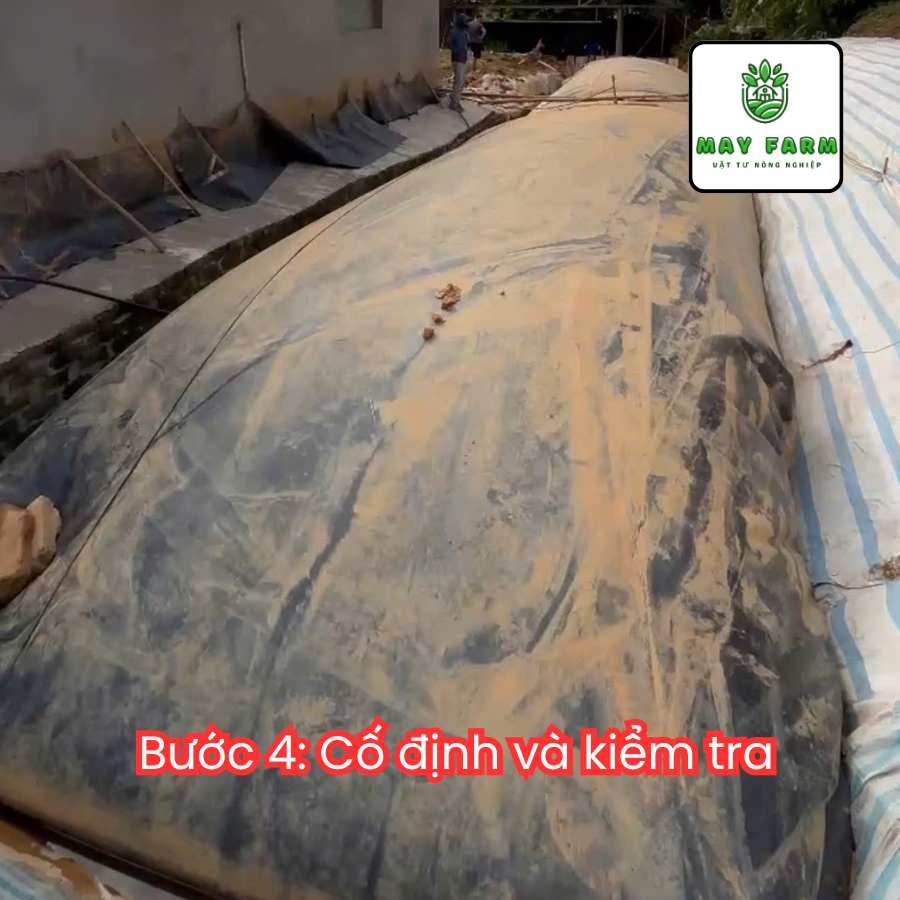 Cố định - Các bước lắp đặt túi biogas từ 6 khối - 400 khối