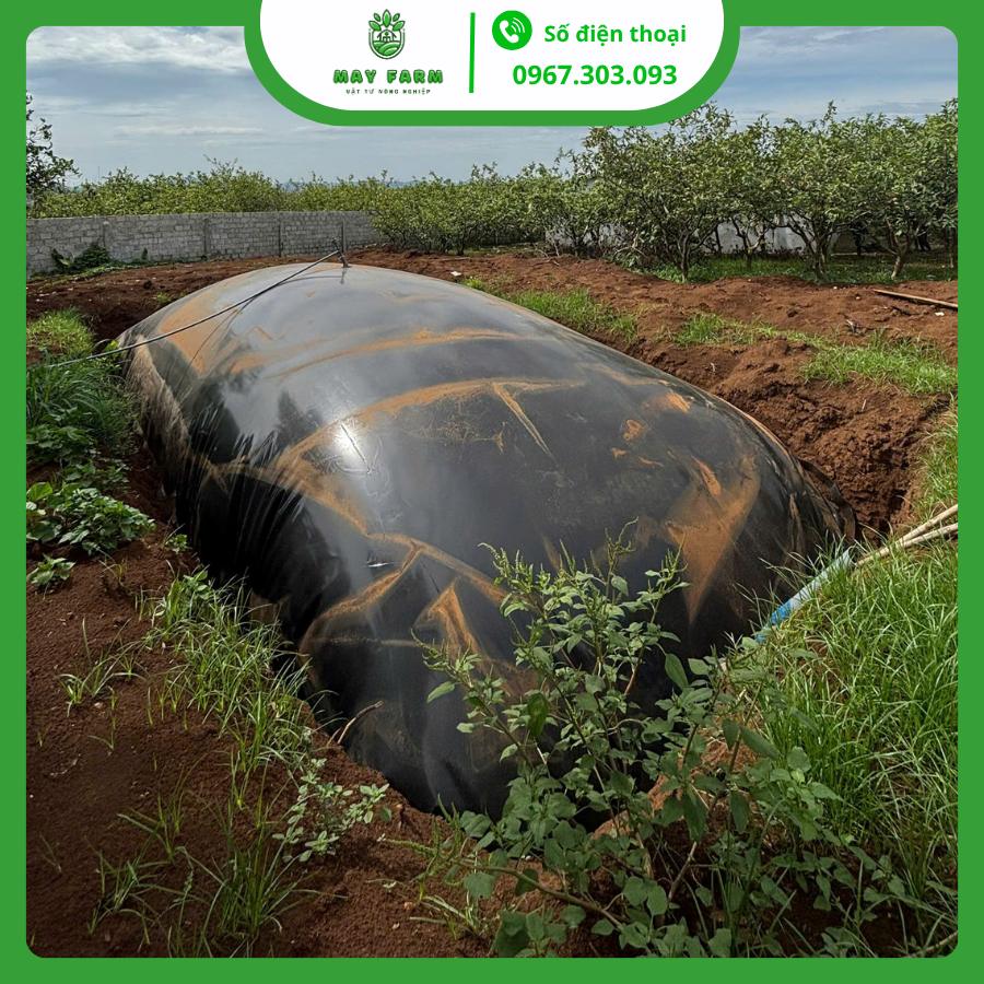 Túi Biogas hdpe 6 khối dày 1mm xử lý chất thải gà,lợn, vịt, Gia công theo yêu cầu