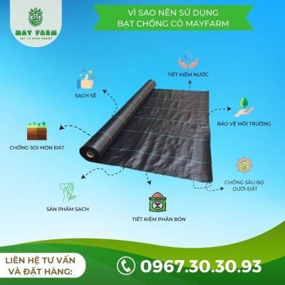 Bạt phủ chống cỏ 80g lẻ từ 1m nhiều kích thước, độ bền cao - Ảnh 6