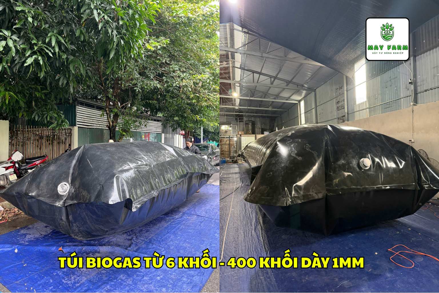  Túi biogas từ 6 khối - 400 khối dày 1mm