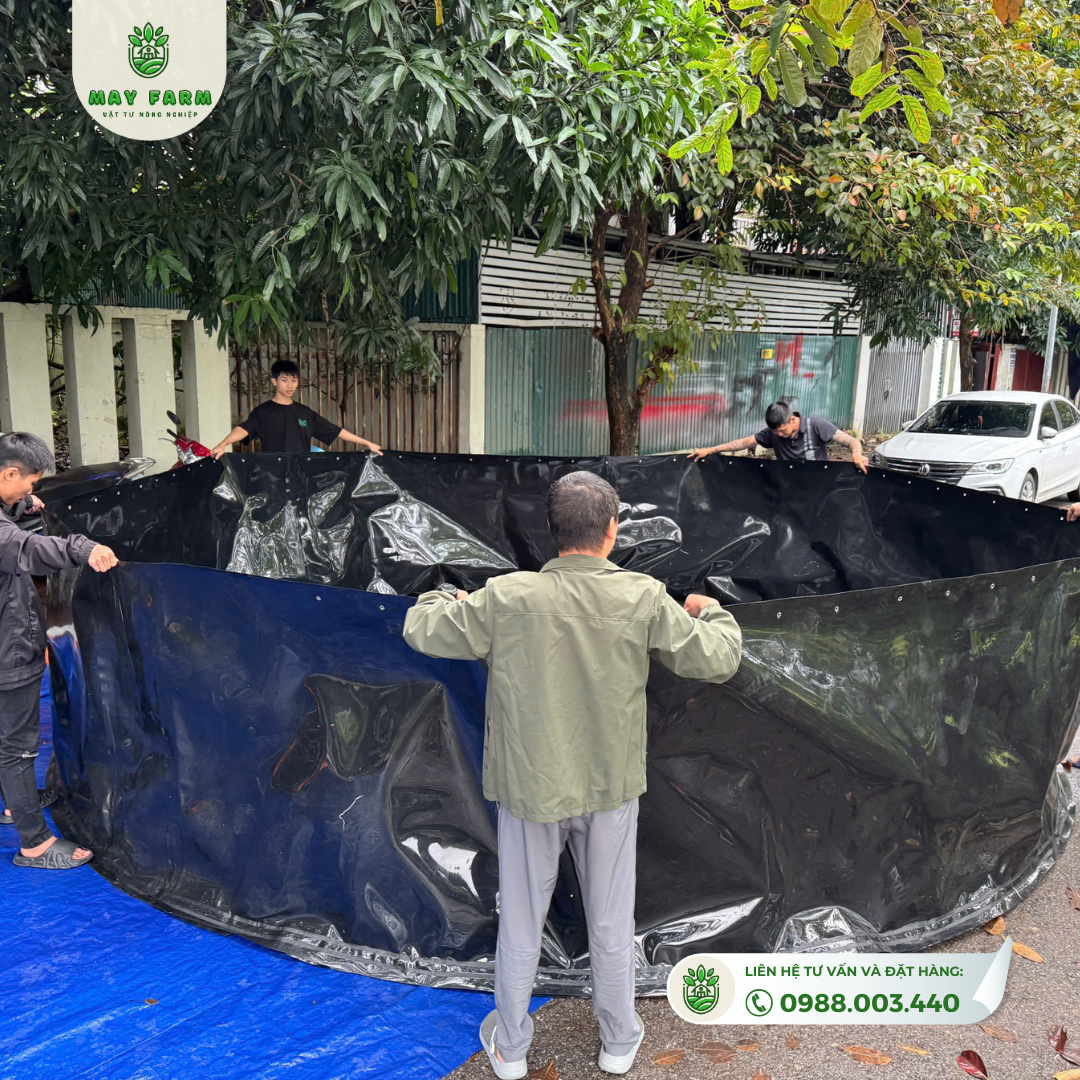 Đội ngũ lắp đặt bể bạt HDPE thực tế